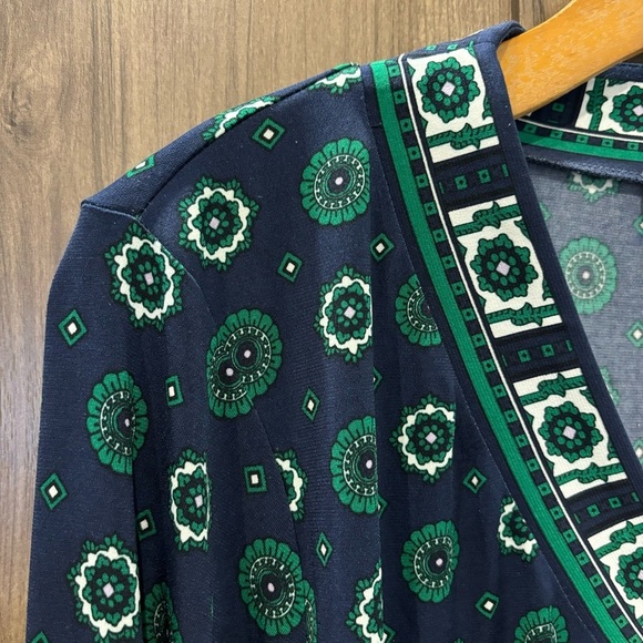 Michael Kors 1X Tunic V Neck Long Sleeve blue green stretch - Picture 3 of 10